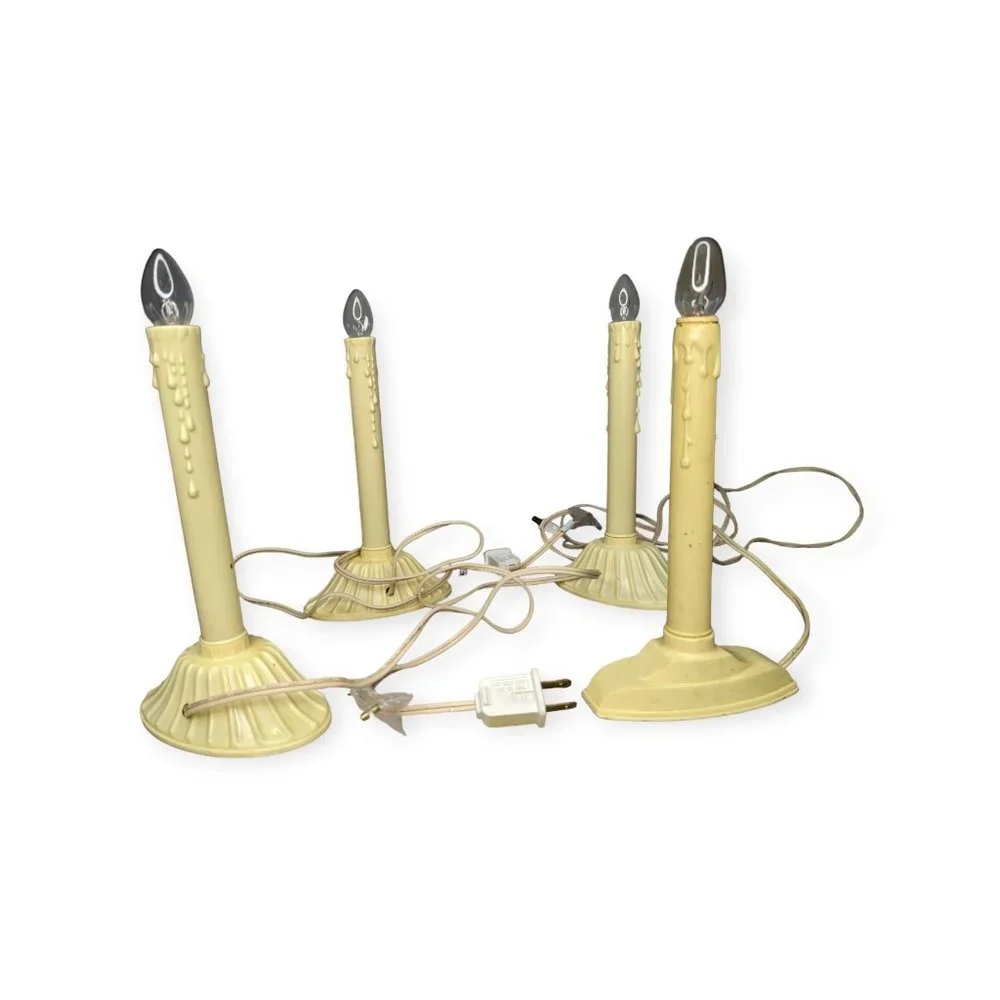 4 Vintage Holiday Electric Window Candle Lights